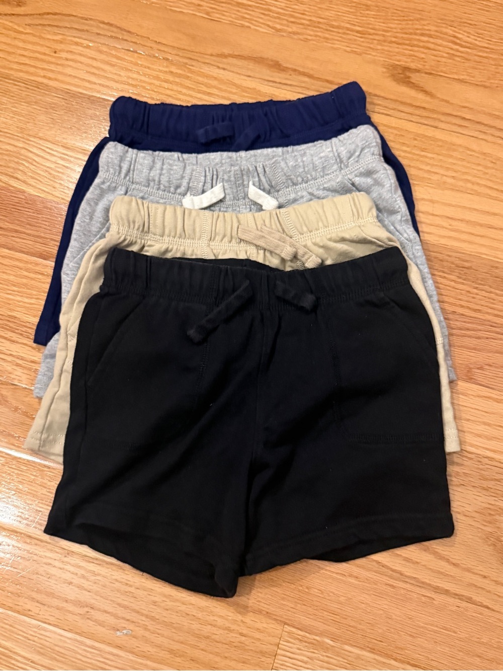 Carter's 4-Pack Drawstring Shorts - Black, Navy, Gray, Tan